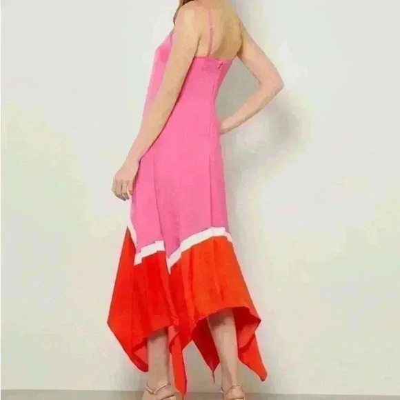 BCBGMAXAZRIA Womens Color Block Mixi Bright Bohemian Dress Spaghetti Straps NWOT - Picture 5 of 14